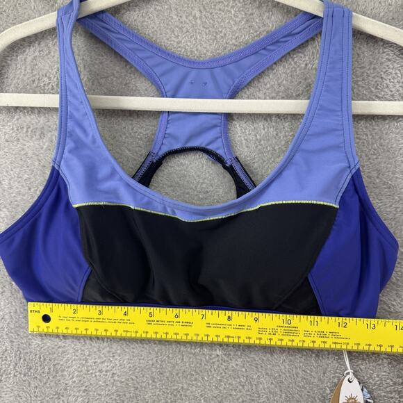 Prana Swim Set Women L Blue Isma Top Racer Back Padded Rai Swim Short New - Picture 5 of 14